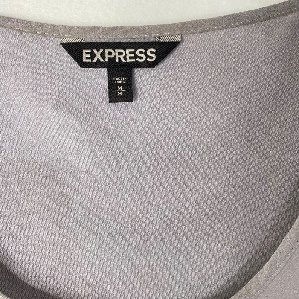 Express Grey Neutral Sequined Sleeveless Size Medium - Picture 5 of 11